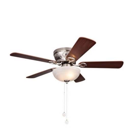 NOMA Milton 5-Reversible blade 6-Speed Ceiling Fan with LED Light & Remote,  52-in, Black